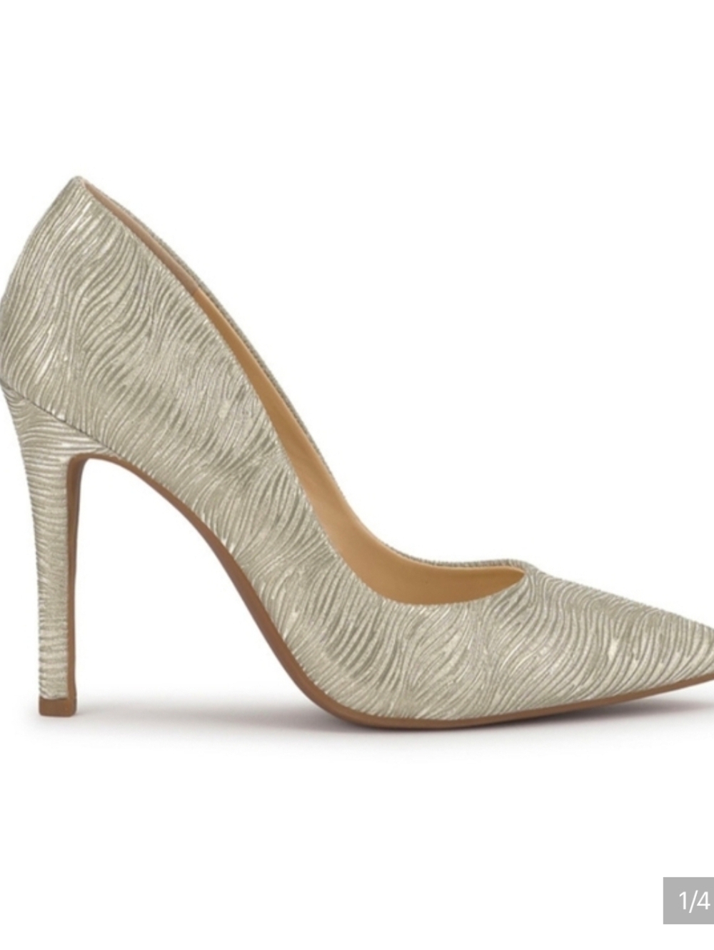 JESSICA SIMPSON LIGHT GOLD CASSINI METALLIC POINT TOE SIZE 10 NIB